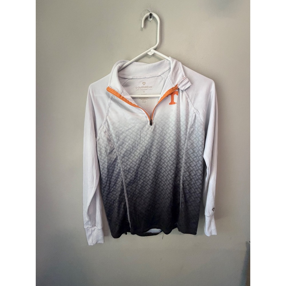 Colosseum Tennessee Volunteers Womens Medium Quarter Zip Ombre Pullover Grey